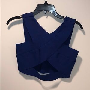 Royal blue bandage crop top